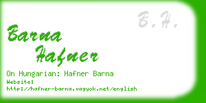 barna hafner business card